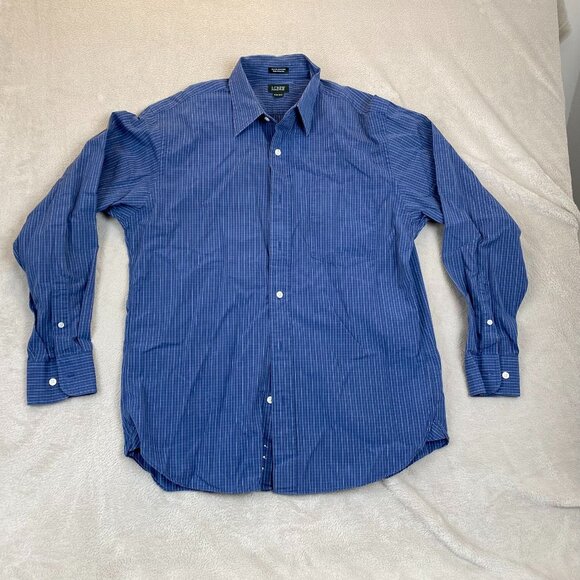 J.Crew Factory Men's Button-Up Shirt M Blue Checkered - Picture 7 of 8